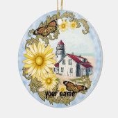 Butterfly Lighthouse Keramik Ornament (Links)
