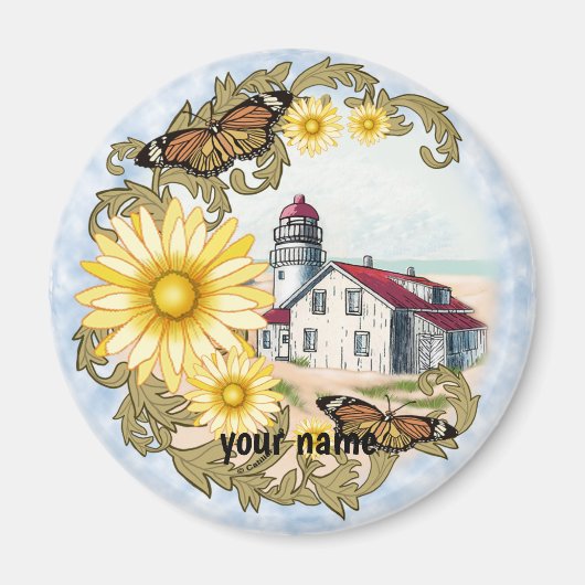 Butterfly Lighthouse-Magnet Magnet (Vorne)