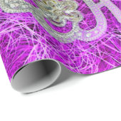 Butterfly Lila Aquamarines Blaues Gold Geschenkpapier (Rolleneckpunkt)