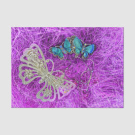 Butterfly Lila Aquamarines Blaues Gold Seidenpapier