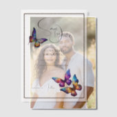 Butterfly lila-blauer Orange Save the Date Pergament Einladungen (Versatz (Ehepaar))