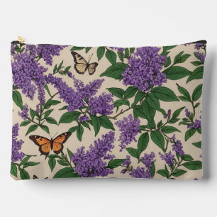 Butterfly-Lila-Blumen und Schmetterlinge Zubehörtasche