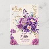 Butterfly Lila Floral Pink Girl Diapper Raffle Begleitkarte (Vorderseite)