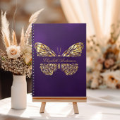 Butterfly lila Goldname Notizblock