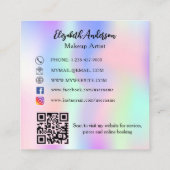 Butterfly-lila-QR-Code für soziale Medien Quadratische Visitenkarte (Rückseite)