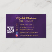 Butterfly-lila QR-Code für soziale Medien Visitenkarte (Rückseite)