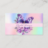 Butterfly-lila-QR-Code für soziale Medien Visitenkarte (Vorderseite)