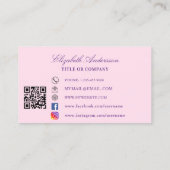 Butterfly-lila QR-Code Visitenkarte (Rückseite)