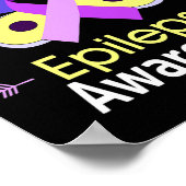 Butterfly Lila Ribbon Epilepsie Bewusstseinsunters Poster (Ecke)