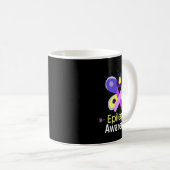 Butterfly Lila Ribbon Epilepsy Sensibilisierung Kaffeetasse (VorderseiteRechts)