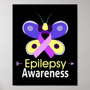 Butterfly Lila Ribbon Epilepsy Sensibilisierung Poster