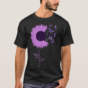 Butterfly Lila Ribbon Sonnenblume T-Shirt