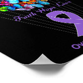 Butterfly Lila Ribbon Sonnenblumen Überdosierung A Poster (Ecke)