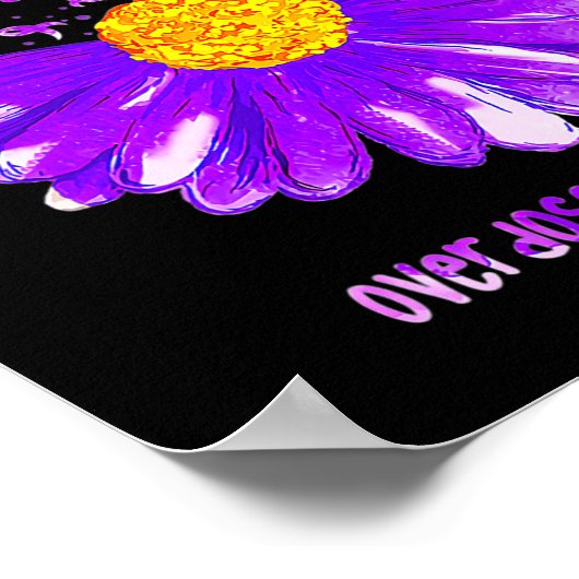 Butterfly Lila Ribbon Sonnenblumen Überdosierung A Poster (Ecke)