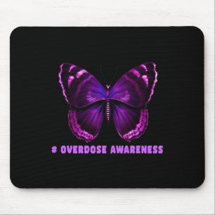 Butterfly Lila Ribbon Überdosis-Bewusstsein Design Mousepad