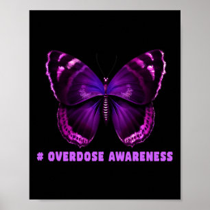Butterfly Lila Ribbon Überdosis-Bewusstsein Design Poster