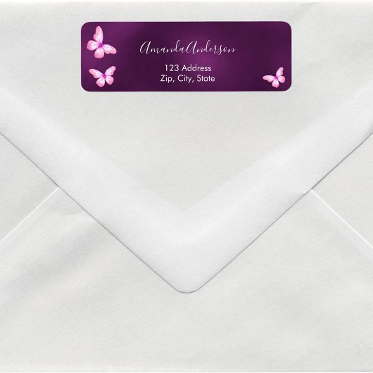 Butterfly lila rosa Rücksendeadresse