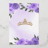 Butterfly Lila Rose Quinceanera Real Folieneinladung (Rückseite)