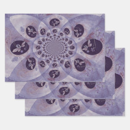 Butterfly Lila Vintag Abstrakt Hippie Boho Geschenkpapier Set