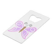 Butterfly Lilac Abstrakt Geldbeutel Flaschenöffner (Vorderseite Schrägansicht)