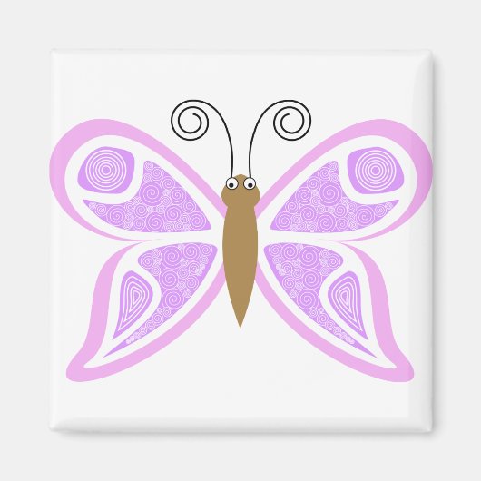 Butterfly Lilac Abstrakt Magnet (Vorne)