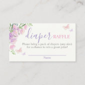 Butterfly lilac Pink Diaper Raffel Begleitkarte (Vorderseite)
