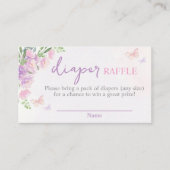Butterfly lilac Pink Diaper Raffel Begleitkarte (Vorderseite)