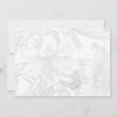 Butterfly Lilies Silver 25. Hochzeitstag Einladung (Rückseite)