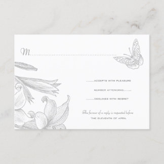 Butterfly Lilies Silver Wedding Jubiläum UAWG RSVP Karte