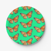 Butterfly lime green pappteller (Vorderseite)