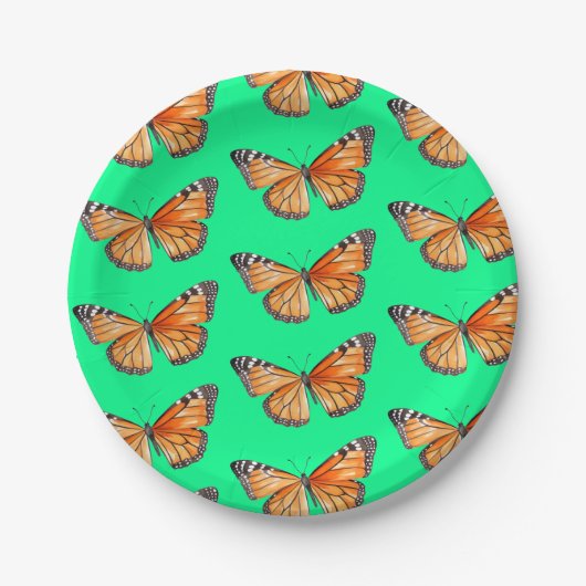 Butterfly lime green pappteller (Vorderseite)