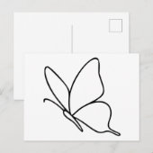 Butterfly Line Art - Insektendarstellung Postkarte (Vorne/Hinten)