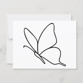 Butterfly Line Art - Insektendarstellung Postkarte