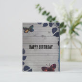 Butterfly Lined Paper Collage Geburtstag Postkarte (Stehend Vorderseite)