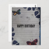 Butterfly Lined Paper Collage Geburtstag Postkarte (Vorne/Hinten)