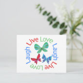 Butterfly - Live-Liebe-Lachen Postkarte (Stehend Vorderseite)