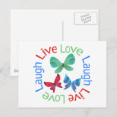 Butterfly - Live-Liebe-Lachen Postkarte (Vorne/Hinten)