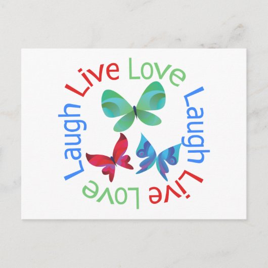 Butterfly - Live-Liebe-Lachen Postkarte (Vorderseite)