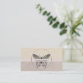 Butterfly-Logo Dusty Gray Pink Personal Telefonnummerkarte (Stehend Vorderseite)