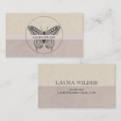 Butterfly-Logo Dusty Gray Pink Personal Telefonnummerkarte (Vorne/Hinten)