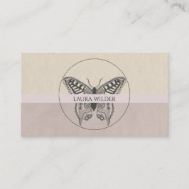 Butterfly-Logo Dusty Gray Pink Personal Telefonnummerkarte