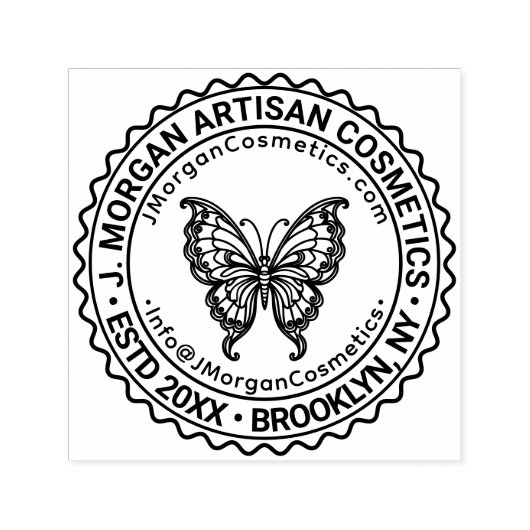 Butterfly Logo Firmenname URL E-Mail-Adresse #S Permastempel (Design)