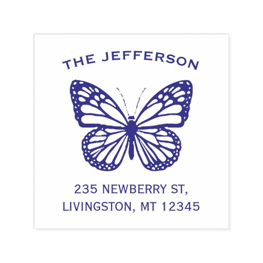 Butterfly-Logo für Vintage Rücksendeadressen Permastempel (Design)