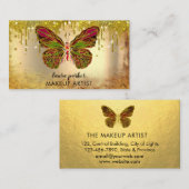 Butterfly Logo Gold Drilling Girly Modern Rainbow Visitenkarte (Vorne/Hinten)