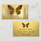 Butterfly Logo Gold Glitzer Girly Moderne Elegant Visitenkarte (Vorne/Hinten)