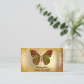 Butterfly Logo Gold Glitzer Giron Modern Rainbow B Visitenkarte (Stehend Vorderseite)