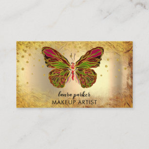 Butterfly Logo Gold Glitzer Giron Modern Rainbow B Visitenkarte