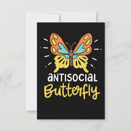 Butterfly Lover Antisocial Butterfly Dankeskarte (Vorderseite)