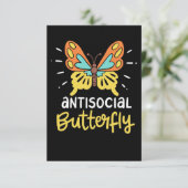 Butterfly Lover Antisocial Butterfly Dankeskarte (Stehend Vorderseite)