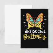 Butterfly Lover Antisocial Butterfly Dankeskarte (Vorne/Hinten)
